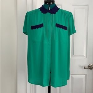 Anthropologie blouse with scallop details